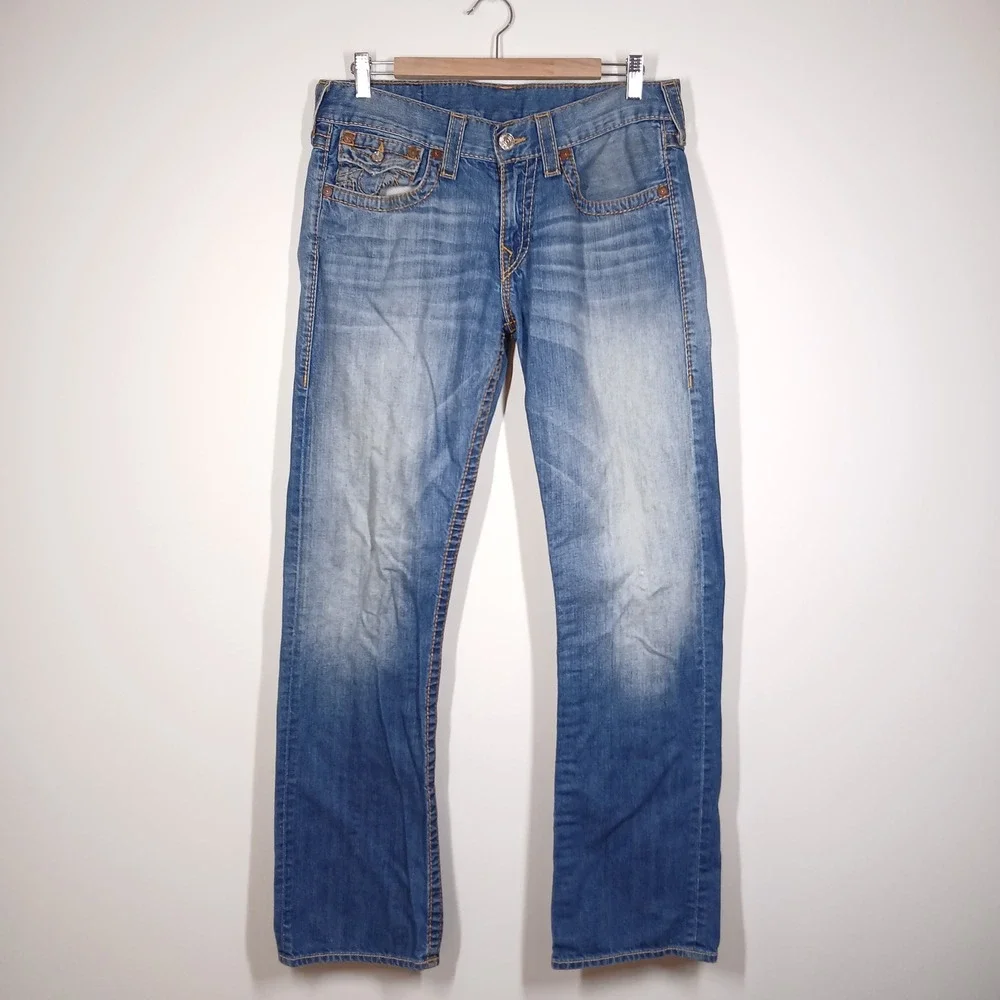 True Religion World Tour Jeans Men's 32 Blue Made in USA Denim Straight